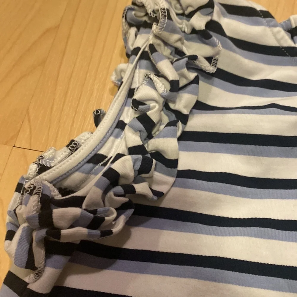 Duffield Lane Blue & White striped Girls dress 12‎